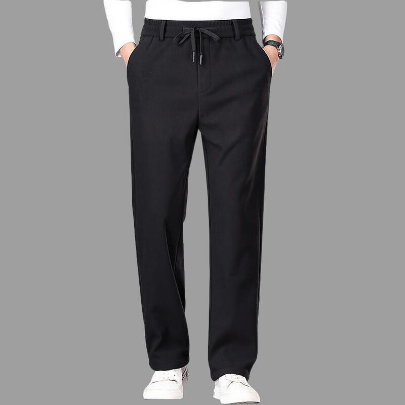 ROMON Men's Autumn Tapered Wool Casual Pants