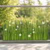 Frühling Sommer Blumen Fensteraufkleber, Wildblumen Gras Fenstersticker für Glasfenster, Doppelseitiger Statischer Anti-Kollisions Blumendekal für Klassenzimmer