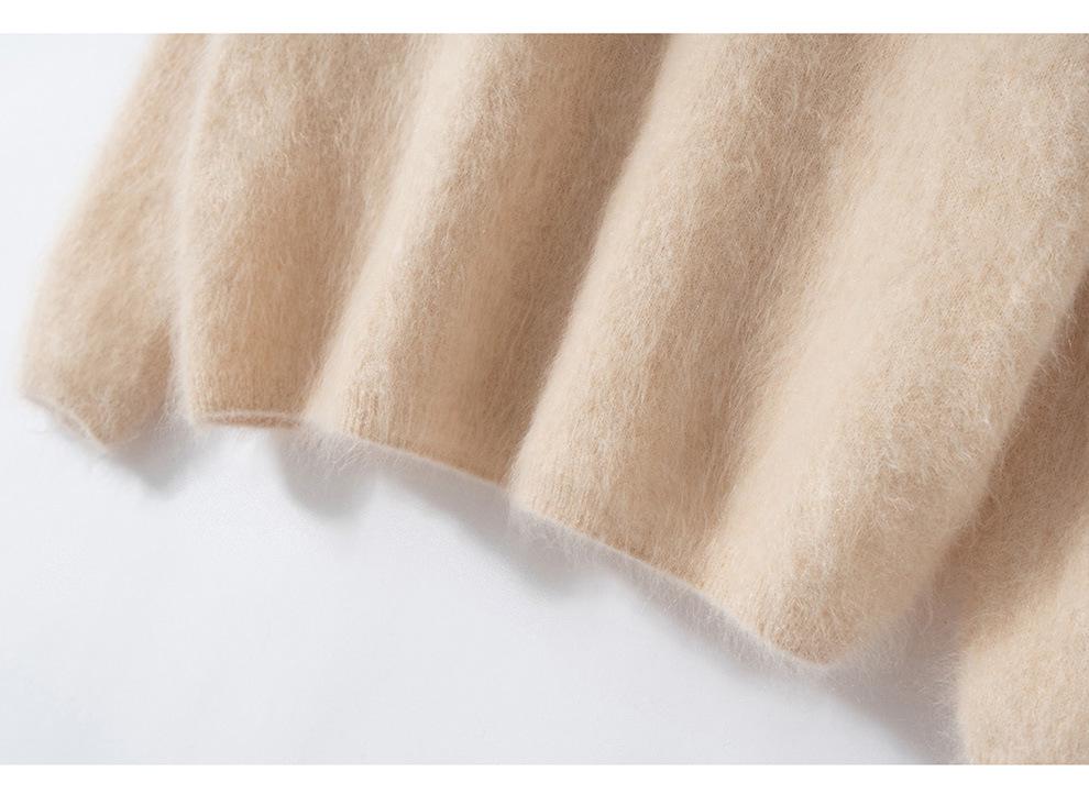Women's High Neck 100% Cashmere Brushed Knit Sweater - Autumn/Winter Collection
