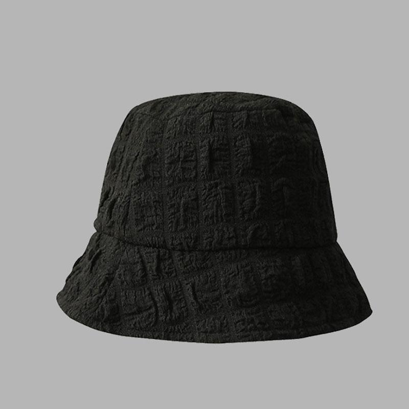 Women Bucket Hat Stylish Lightweight Beach Fishing Hat Vacation Seersucker Jacquard Bucket Caps for Women