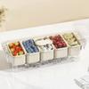 Transparent Ice Chilled Tray Platter 5 Grids Snacks Container Condiment Container  for Home