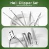 9Pcs Manicure Sets Pedicure Kits Stainless Steel Nail Clipper Personal Care Tools with PU Leather Case
