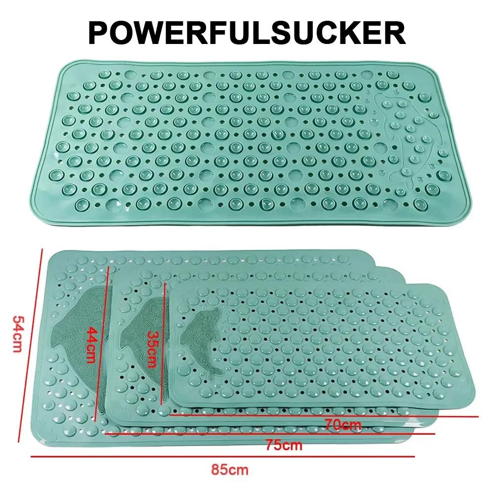 Bathroom anti-slip mat silicone world PVC shower anti-fall mat dolphin massage suction cup floor mat with drainage hole banheiro