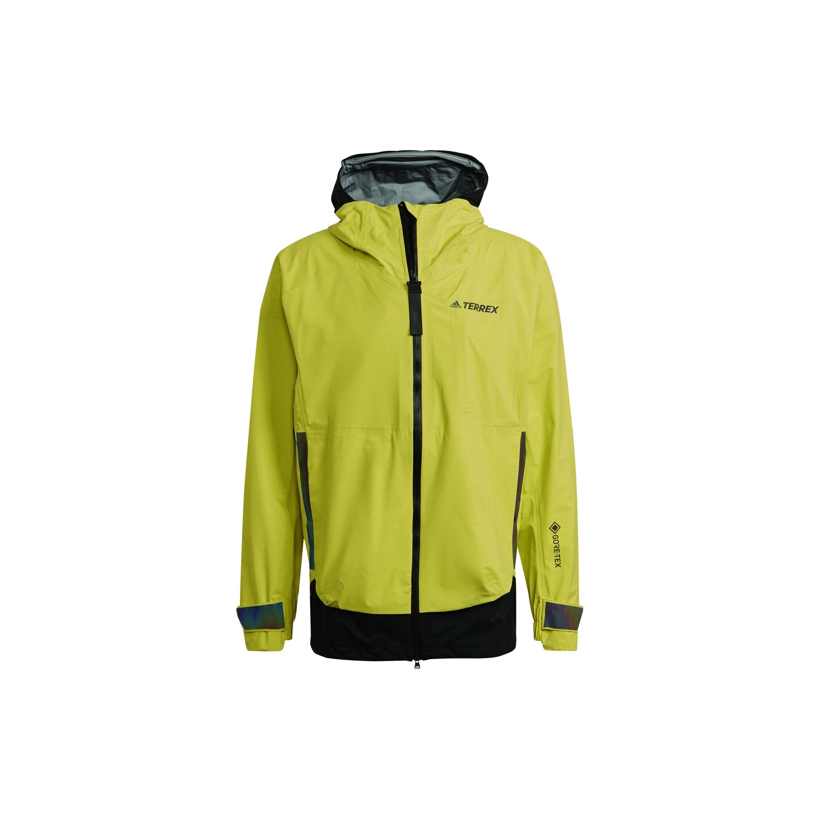 

Adidas Terrex Gore-Tex Спортивная куртка с капюшоном со светоотражающим принтом Мужская верхняя одежда Зеленый Желтый GM4820