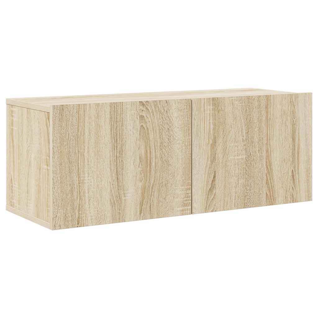 8 Piece TV Cabinet Set In Sonoma Oak Effect Particleboard