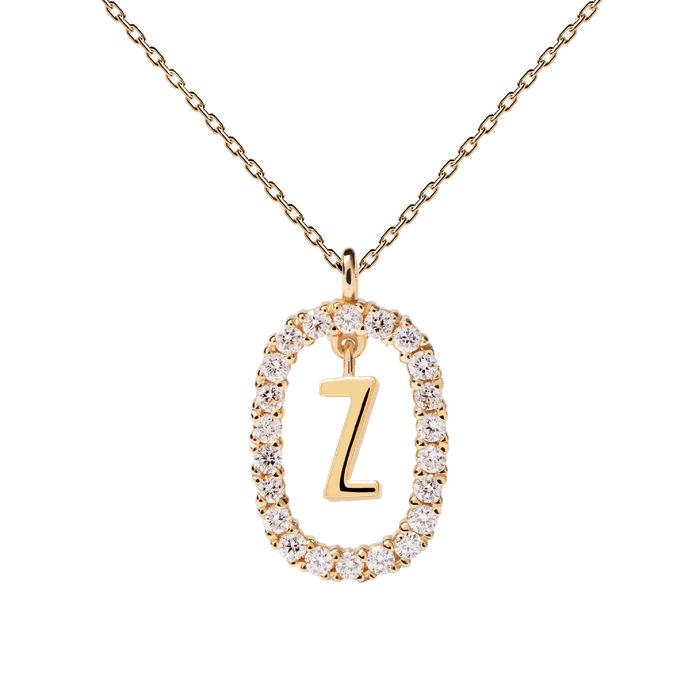 

European and American 26 English letter necklace female niche design bone chain light full diamond pendant necklace