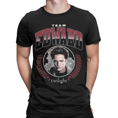 Team Edward Portrait Twilight Men T Shirts Robert Pattinson Tees Short Sleeve Round Collar T-Shirt Cotton Birthday Gift Clothes