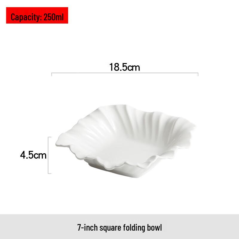 Elegant Square Ceramic Salad Bowl