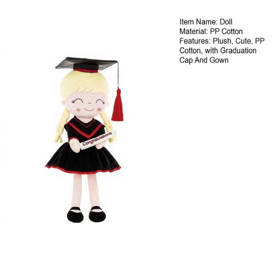 Bambola Ragazza Diploma 16", Peluche con Tocco e Toga, Regali per Diploma Scuola Materna ed Elementare, per Bambini dai 2 agli 8 Anni, Morbido Souvenir