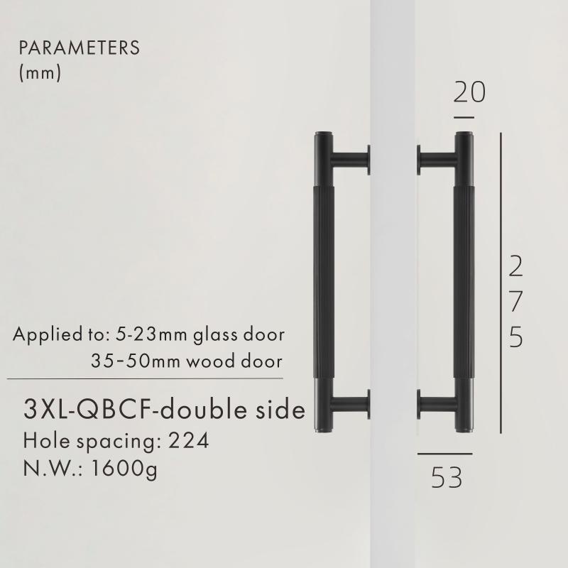 Dooroom Brass Double Single Sided Linear Striped Pull Bar Wood Gate Furniture Handle Door Handle Matt Gold Black Handle