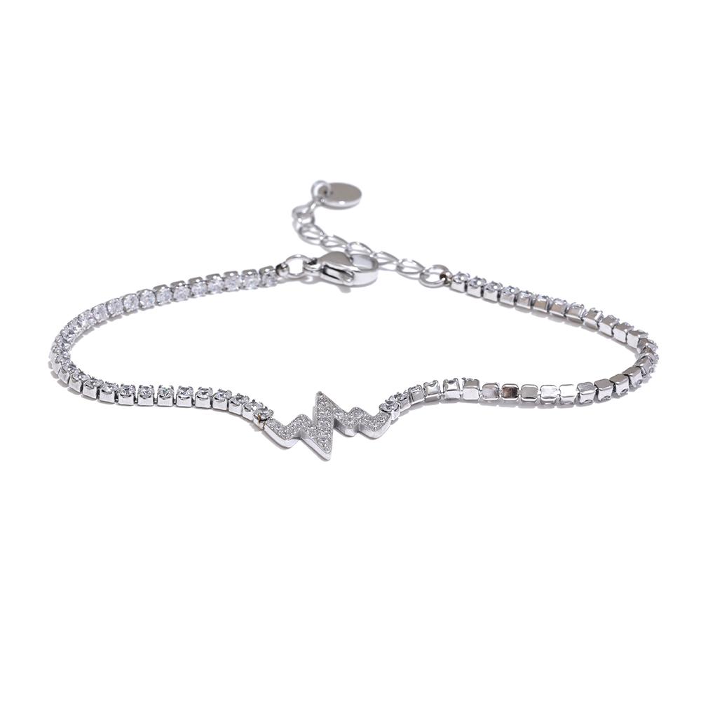 

Yhpup Delicate Bling Cubic Zirconia Chain Fashion Bracelet Bangle High-Grade Gold Color 18K PVD Plated Premium Jewelry