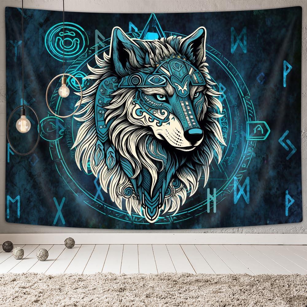 Viking wolf tapestry xguatan Scandinavian mythology 75x100