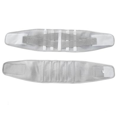 Grey Breathable Adjustable Abdominal Brace Support Belt for Waist Strain and Pain Relief (L)
