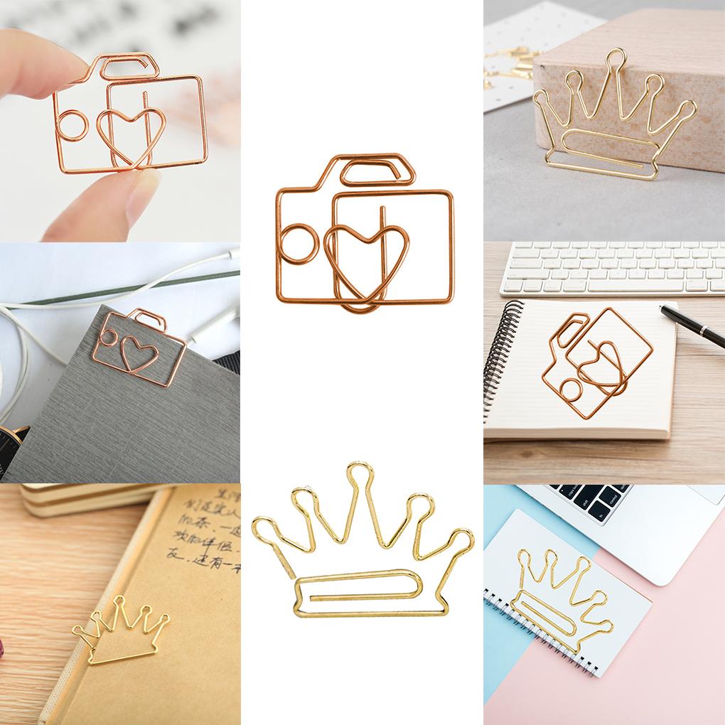 Delicacy Cartoon Rose Gold Paper Clip Bookmark Memo Clips Office Supplies
