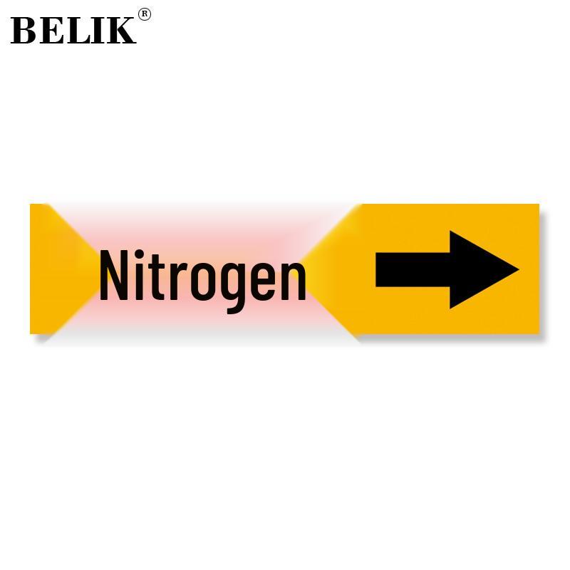 BELIK Industrial Reflective Pipe Flow Direction Labels 30x6CM