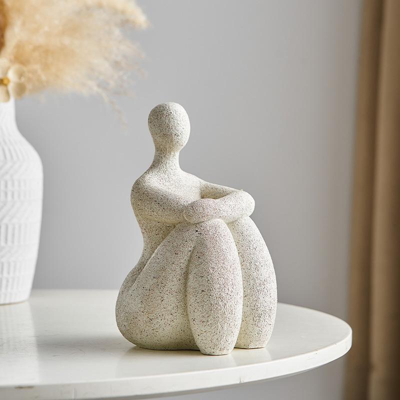 Abstract Seated Figure Home Decor Items Sculptures Minimalist Artistic Resin Statuesinterior Decoration Desktop Accent Ornaments