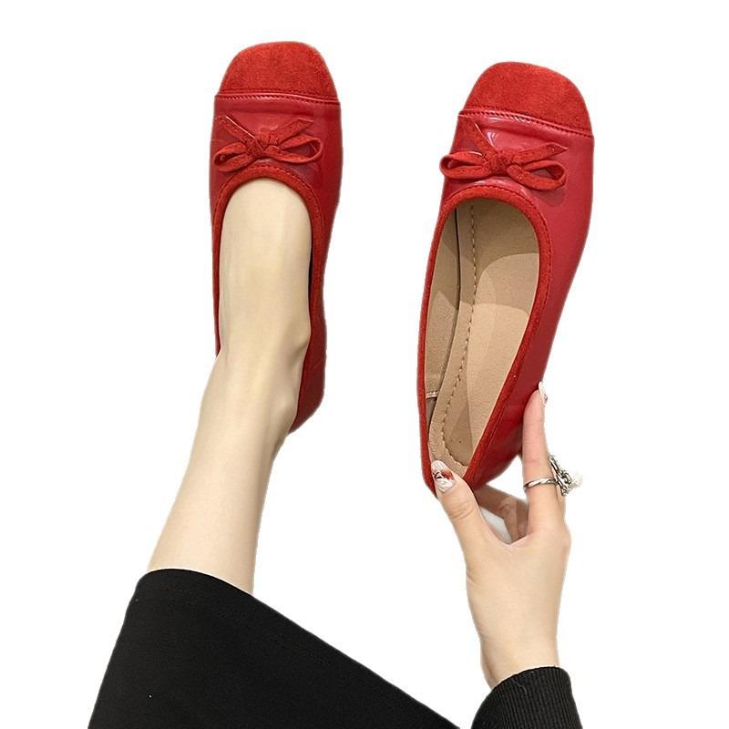 Girly Bow Mary Jane Shoes Women's Autumn Fashion Ballet Shoes Wear Light-mouth Single Shoes