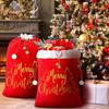 Red Velvet Burlap Santa Bags 25x36 Inch Jumbo Gift Bag Holiday Supplies Gift Wrap Trash Bags
