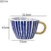350 ml unregelmäßige Keramiktasse, goldener Griff, große Kapazität, Kaffeetasse für Paare, Frühstücks-Hafermilchtasse, nordische Teetasse für das Home Office