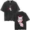 Washed Vintage Anime Fullmetal Alchemist Roy Mustang Graphic T-shirt Men Women Manga Oversized Crewneck T Shirt Retro Streetwear