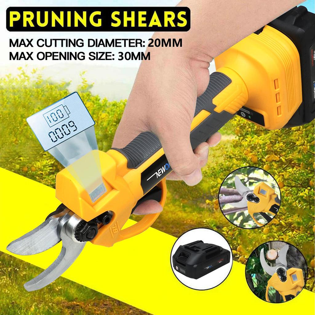 NEWONE18V wireless scissors with LXT battery compatible LCD display screen, maximum cutting diameter: 30mm, 2-speed switch adjustment