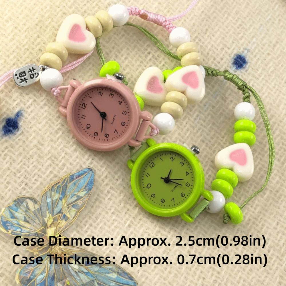New Dopamine Bracelet Watch Beaded Adjustable Star Heart Chain Watch Pendant Quartz Watch Women Girls