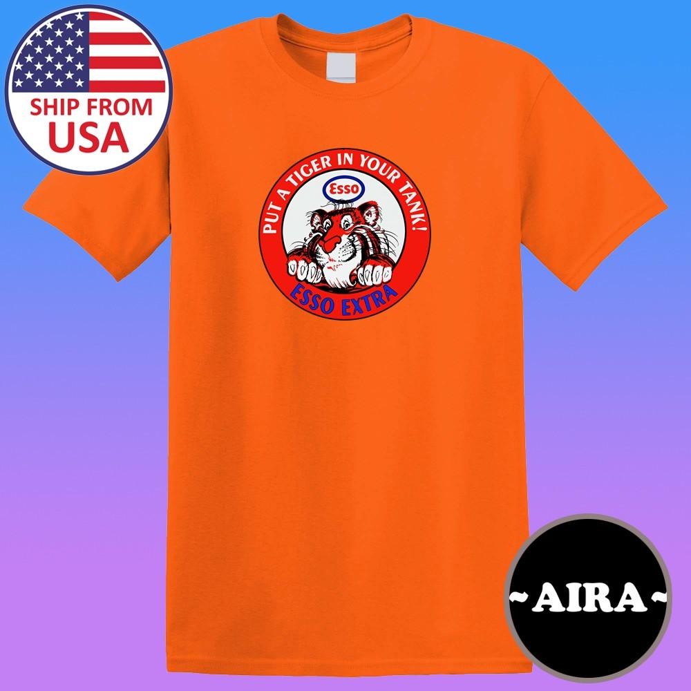 Esso Tiger Oil Company Men s Orange Size S-5XL L