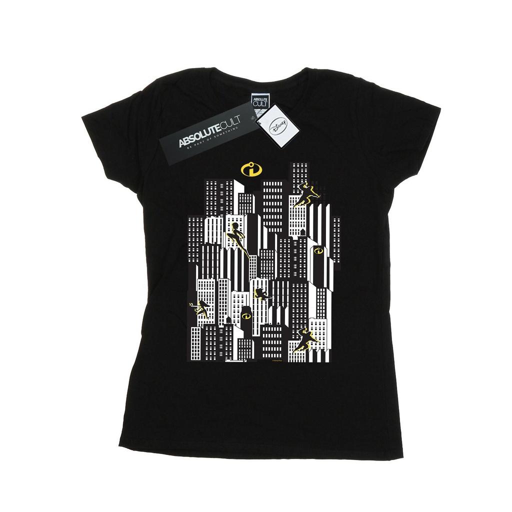Disney Womens/Ladies The Incredibles Skyline Cotton T-Shirt