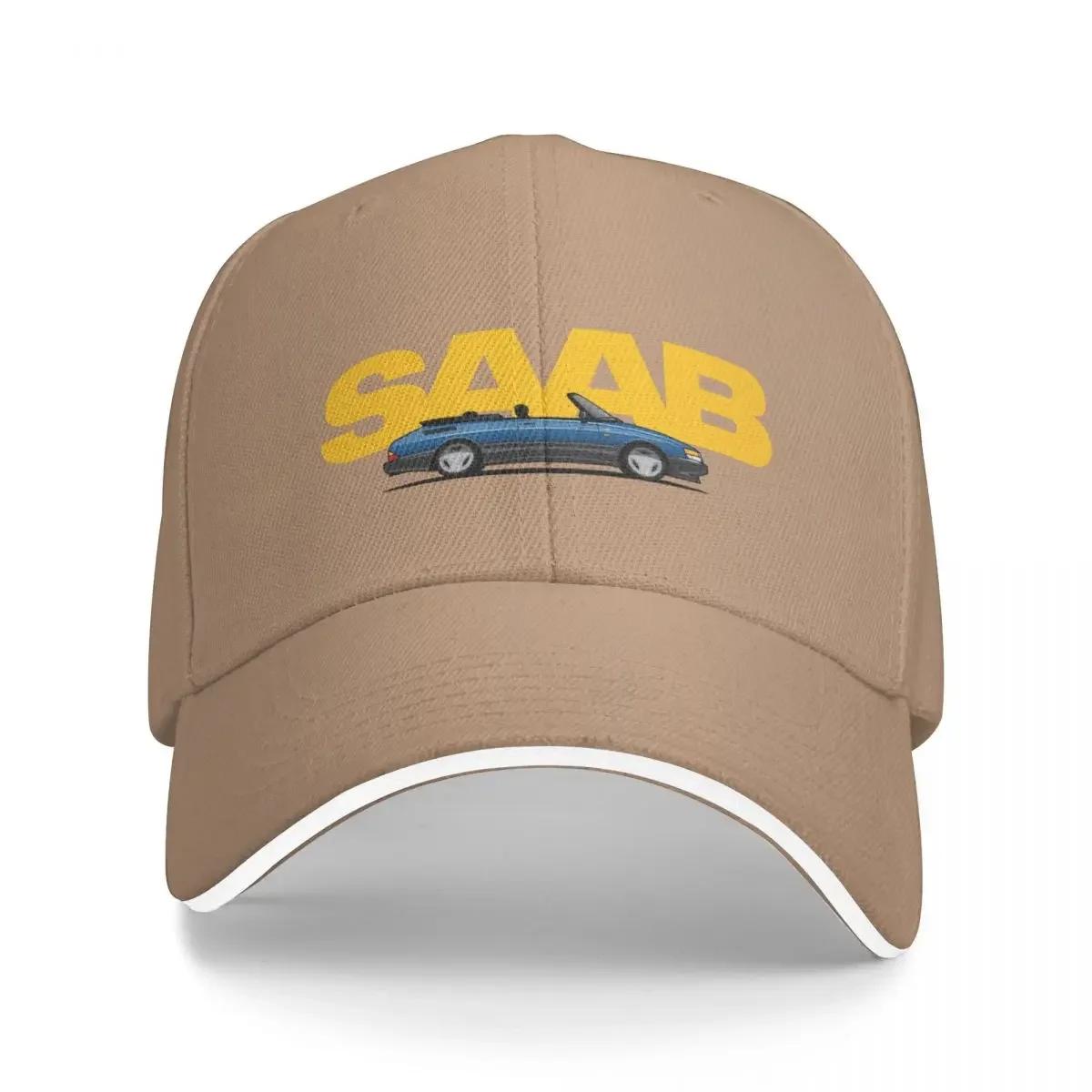 

Saab 900 Aero convertible Illustration Blue Yellow Baseball Cap New In Hat Designer Hat Hat Luxury Brand summer Men Women s