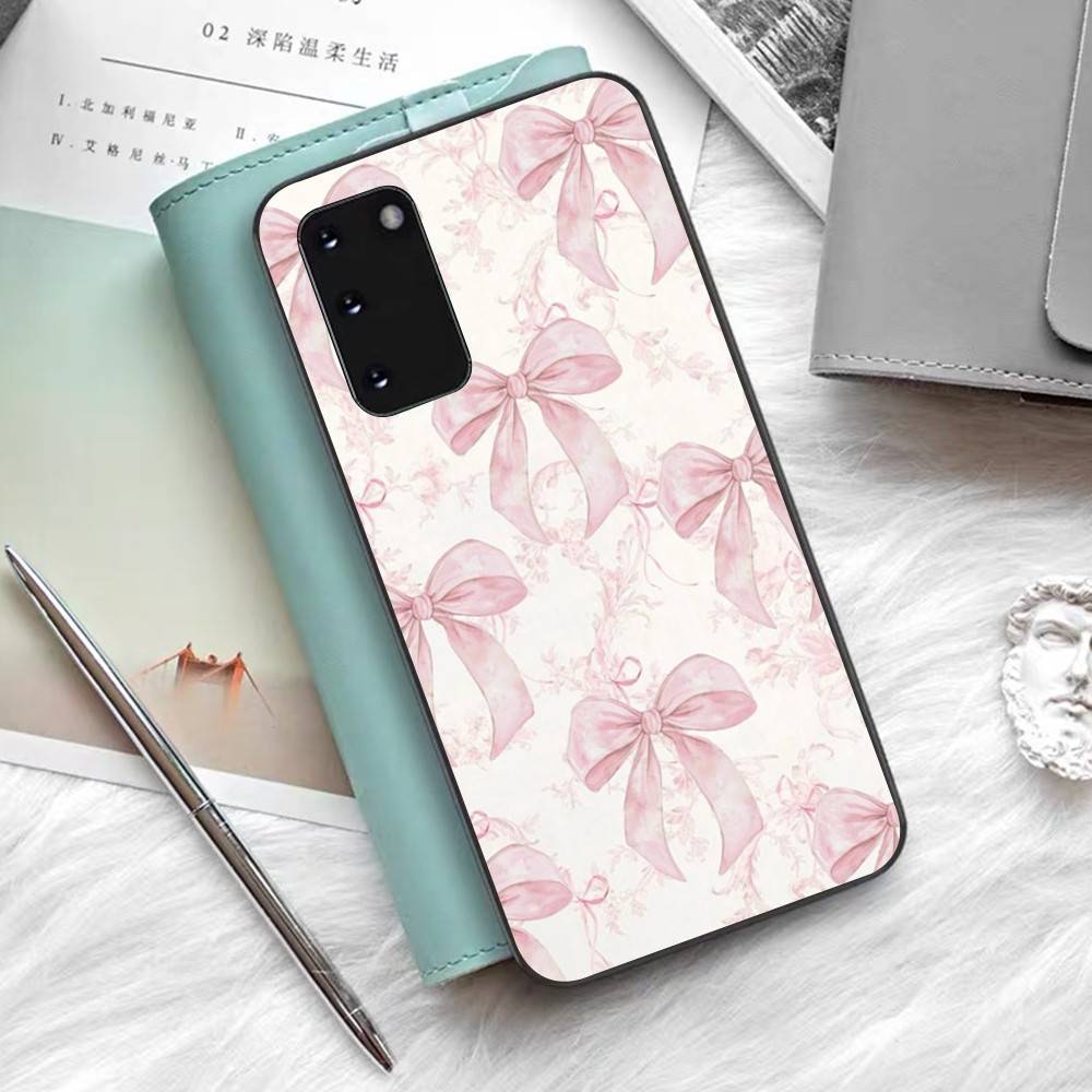 Pink Sweetheart Bowknot Cute Phone Case For Samsung S 9 10 20 21 22 23 30 23 24 Plus Lite Ultra FE S10lite Funda
