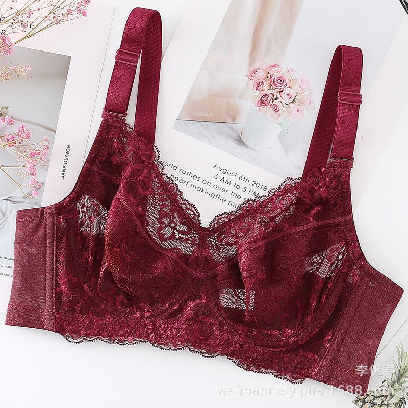 Full Size Thin Underwire Bra for Large Breasts No Cotton Thin Lace Underwear