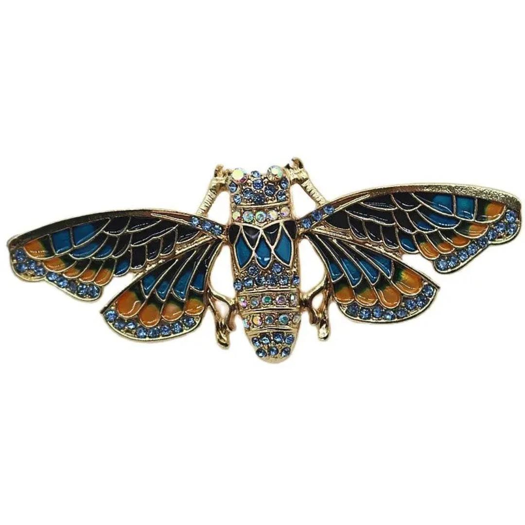 

Креативная брошь-бабочка со стразами и эмалью, натуральная мода, насекомое, универсальный значок, одежда для мужчин и женщин