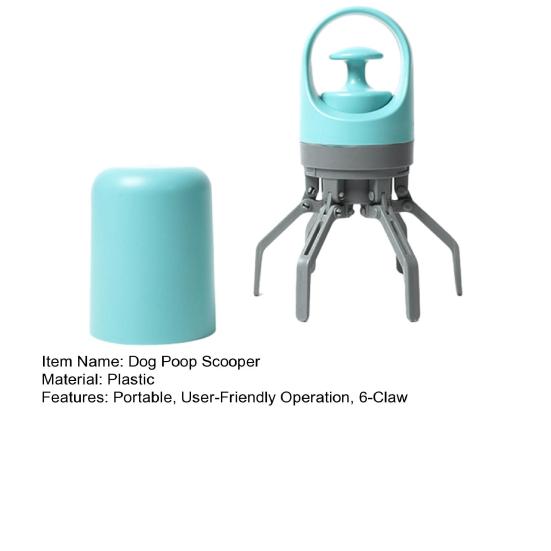 6-Krallen Hunde-Kotaufheber Tragbarer Haustier-Kotaufheber Hundeabfall-Aufnahmekralle mit Müllbeutelspender für Spaziergänge im Freien, Reisen