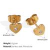 French Retro Love Color Diamond Stud Earrings Stainless Steel Gold-Plated Personalized Multi-Style Stud Earrings Women