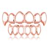 Anti-Rutsch-Zahnkappen Grillz Glänzendes Finish Zahnschmuck Hohlzahn Grillz Ober- und Unterkiefer Set Rapper