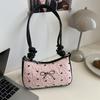 Korean Version Niche Bowknot Handbag For Women 2026 Summer New Fashionable Casual Shoulder Bag Sweet Pink Underarm Bags For Lady