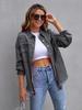 Dame Europeisk og Amerikansk Stil Ensfarget Ripped Denimjakke