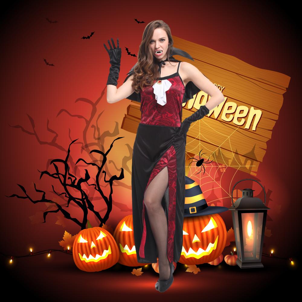 Halloween Adult Female Vampire Cosplay Costume Horror Vampire Princess Dress Sexy Cosplay Costume Vampiress