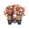 Tulip Gnome Window Sticker Waterproof Static Cling Window Decal Removable Window Sticker for Bathroom Kitchen Living Room Bedroom Decor