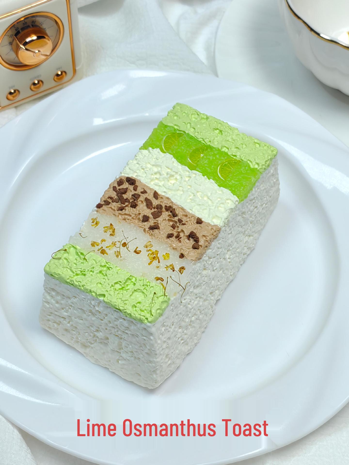 Lime Osmanthus Toast Silicone Squeeze Toy - Super Soft Decompression Stress Relief Toy