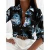 Peacock Print Casual Loose Women's Shirt Autumn Vintage Women's Oversized Shirts and Blouses Fashion Elegant Women's Tops