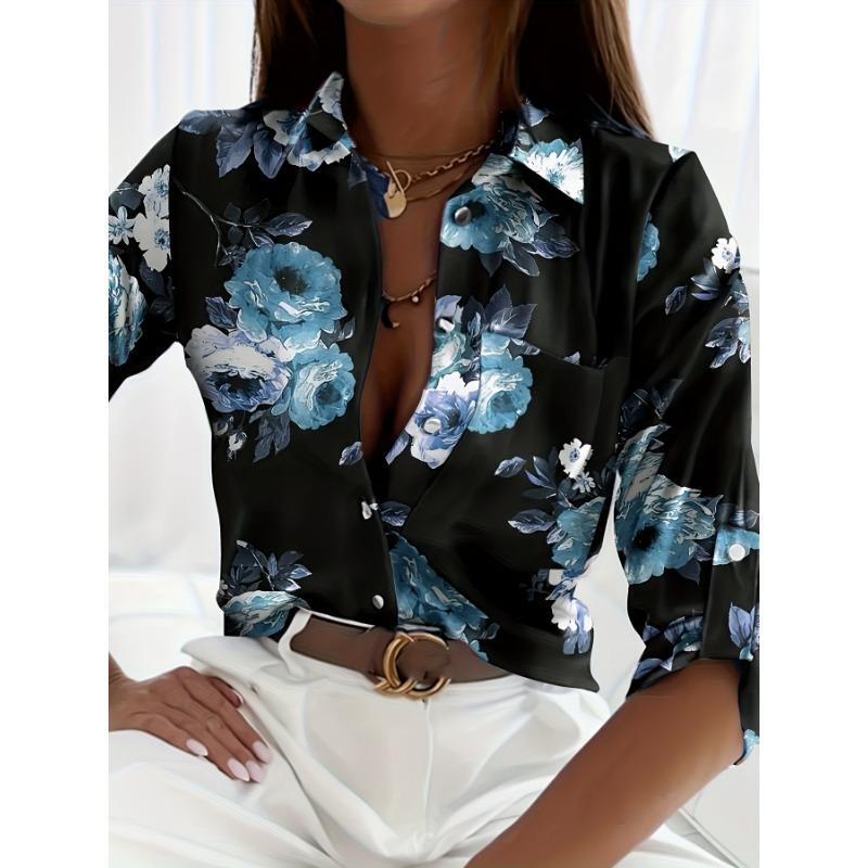 Peacock Print Casual Loose Women's Shirt Autumn Vintage Women's Oversized Shirts and Blouses Fashion Elegant Women's Tops
