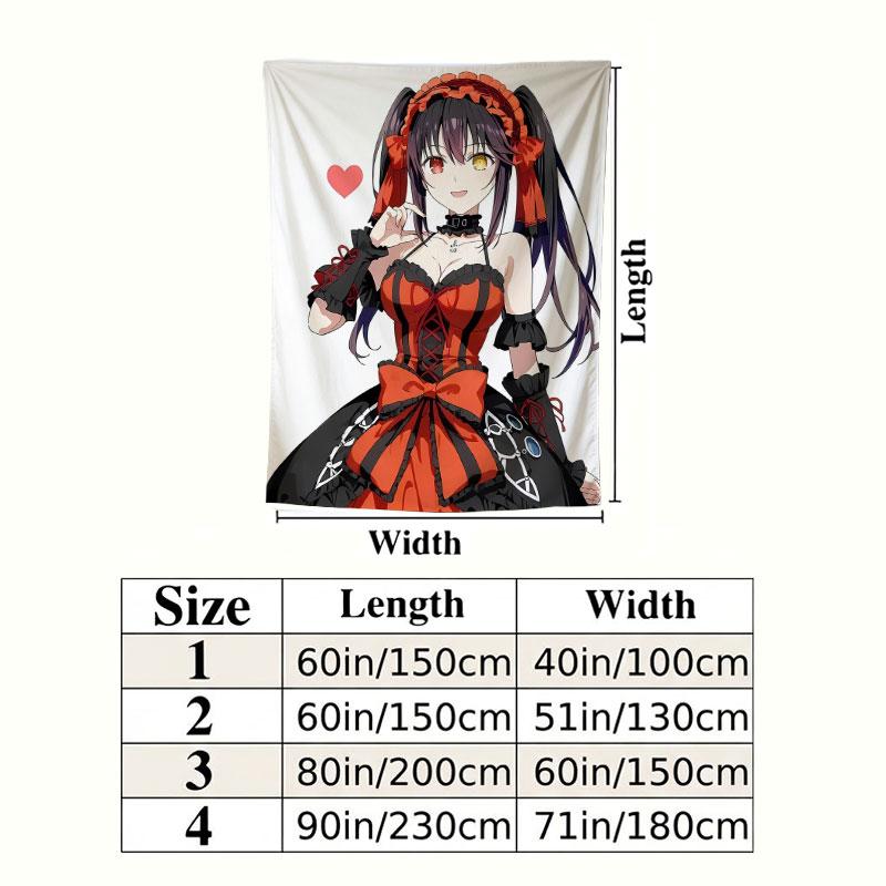 Kurumi Wall Tapestry Aesthetic Wall Hanging Printed Fabric Blanket Decorative Tapestries For Bedroom Living Room Home Decor