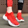 Fashion Men's and women's high top solid color lace-up casual sneakers comfortable breathable flat couple training running shoes