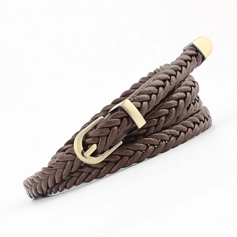 Women Belts New Retro braid PU Leather Metal Pin buckle Belt Girl Dress Jean Pants Waistband Belts Clothing Accessories 0.8X99cm