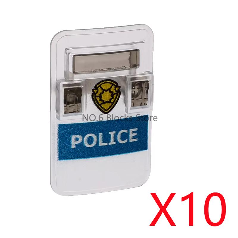 MOC Scena del Carcere Blocchi da Costruzione Accessori Gabbia Scudo della Polizia Motocicletta di Pattuglia Torre di Guardia Manette Mattoncini Giocattolo Fai da Te per Bambini S14