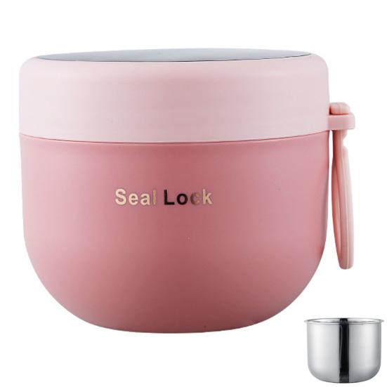 600ml Soup Cup Leak-proof Large Capacity Stainless Steel Double-walled Vacuum Insulated Food Jar School