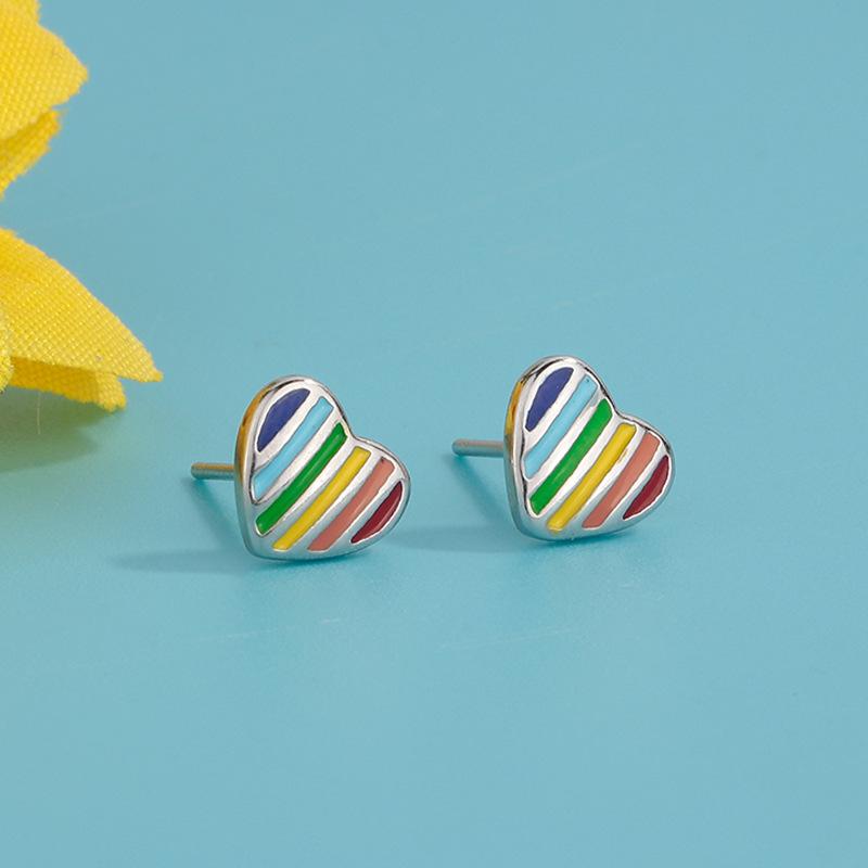 Korean Style Fashion Dripping Oil Geometric Shape Earrings Jewelry For Women