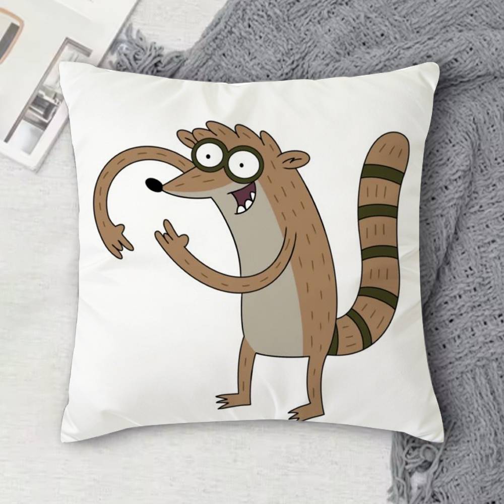 RRegular Show Doublesided Printed Square Decorative Cushion Cover for Sofa Living Room Home Decor