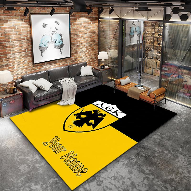Aek Fc Benutzerdefinierter Name Teppich für Wohnzimmer Schlafzimmer Zuhause Sofadekoration, Kinder Spiel rutschfeste Fußmatte